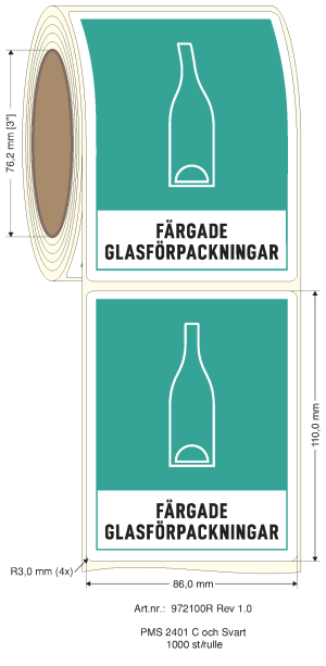 Dekal på rulle – Färgat glas