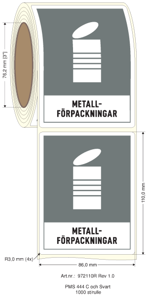 Dekal på rulle – Metallförpackningar