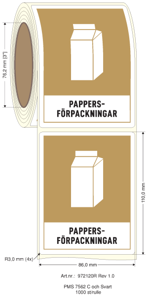 Dekal på rulle - Pappersförpackningar