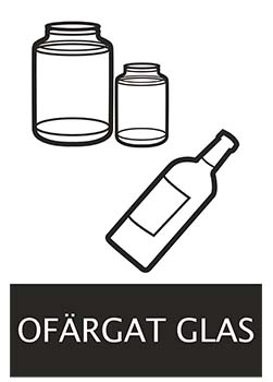 Skylt aluminium - Ofärgat glas