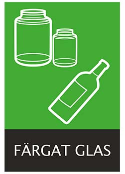 Skylt aluminium - Färgat glas