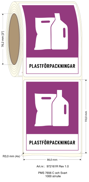 Dekal på rulle - Plastförpackningar mjuk och hårdplast