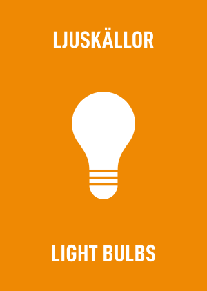 Skyltdekal A4 Ljuskällor