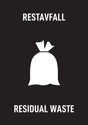 Skyltdekal A4 Restavfall
