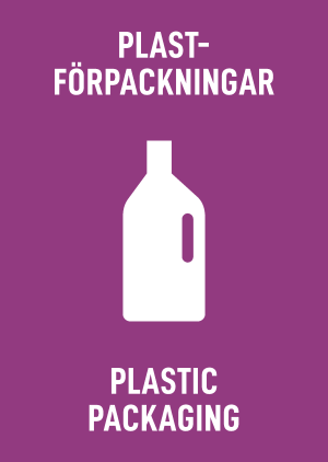 Skyltdekal A4 Plastförpackningar