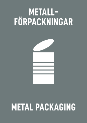 Skyltdekal A4 Metallförpackningar